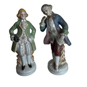 Vintage Victorian Man Figurine Occupied Japan Green 2nd Blue is FREE